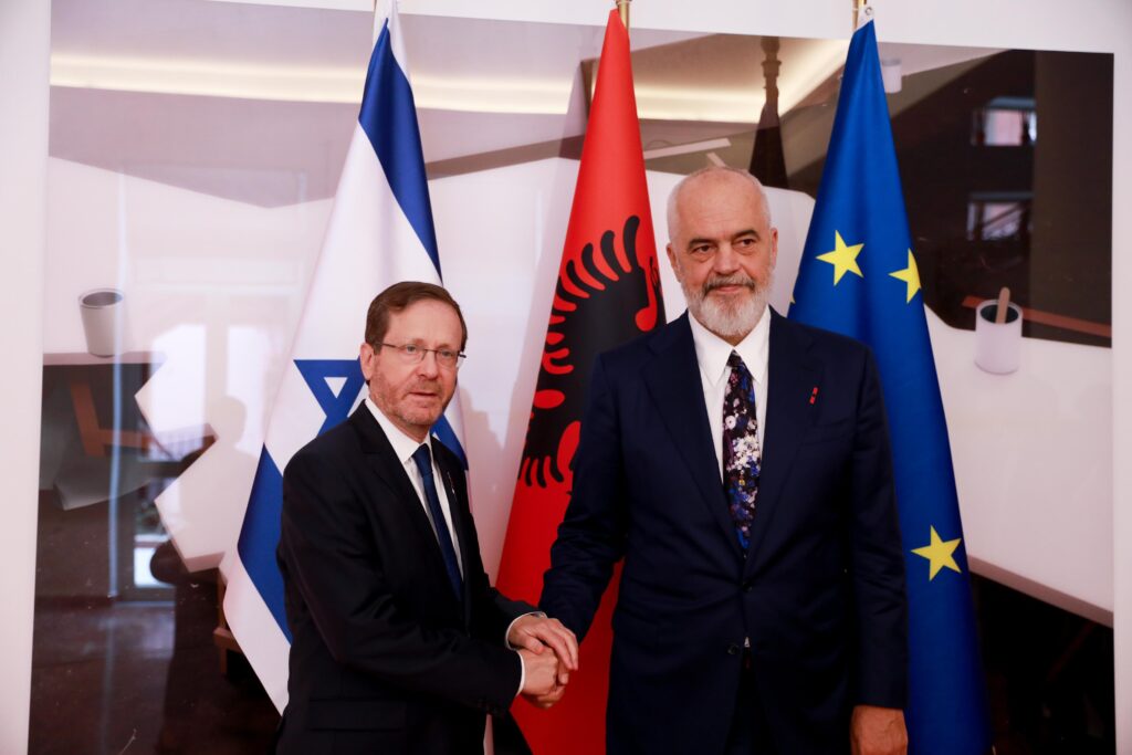 Israeli President Herzog in historic visit to Albania