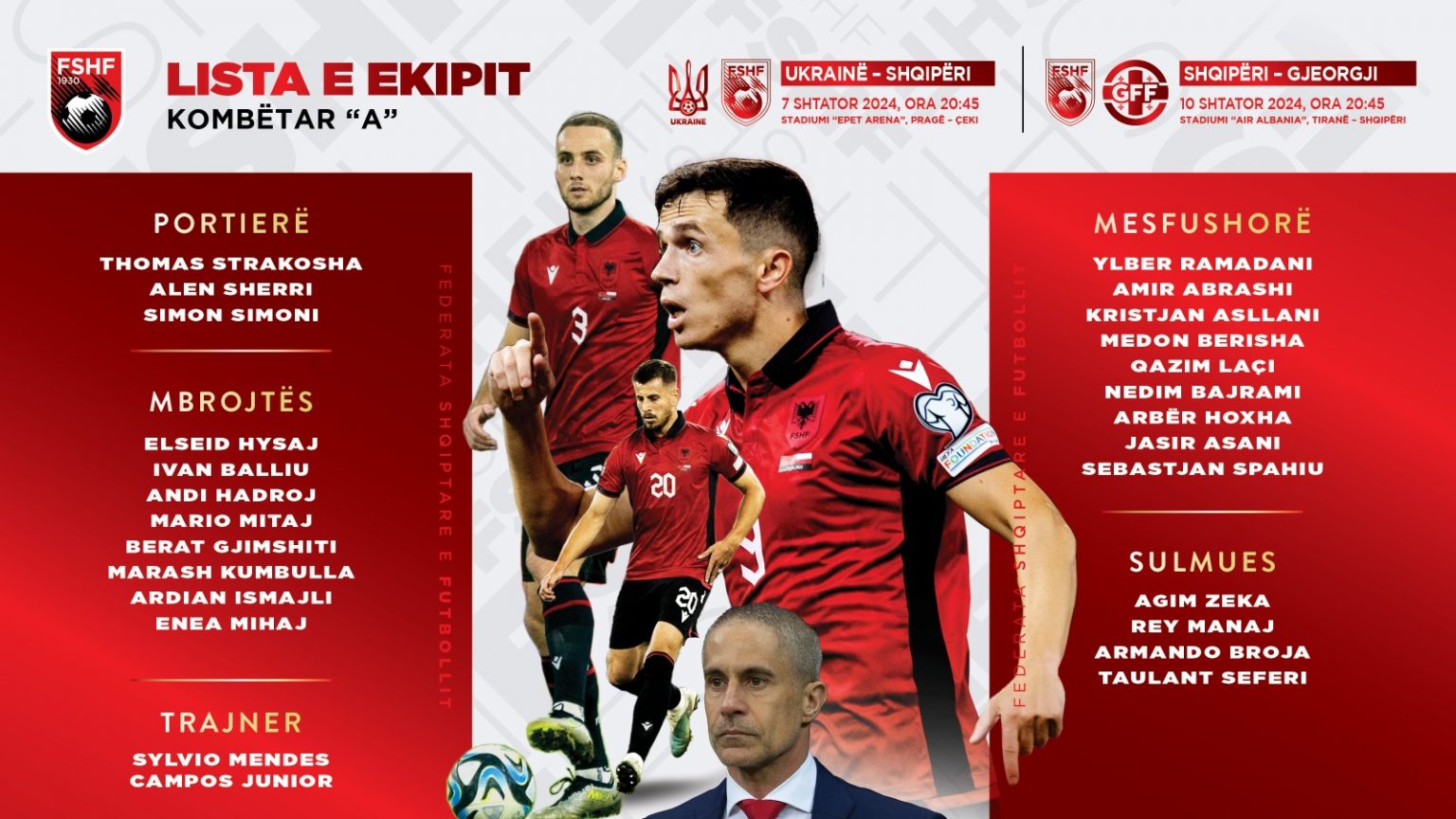 Albania National Team announces 24-player roster for UEFA Nations League matches