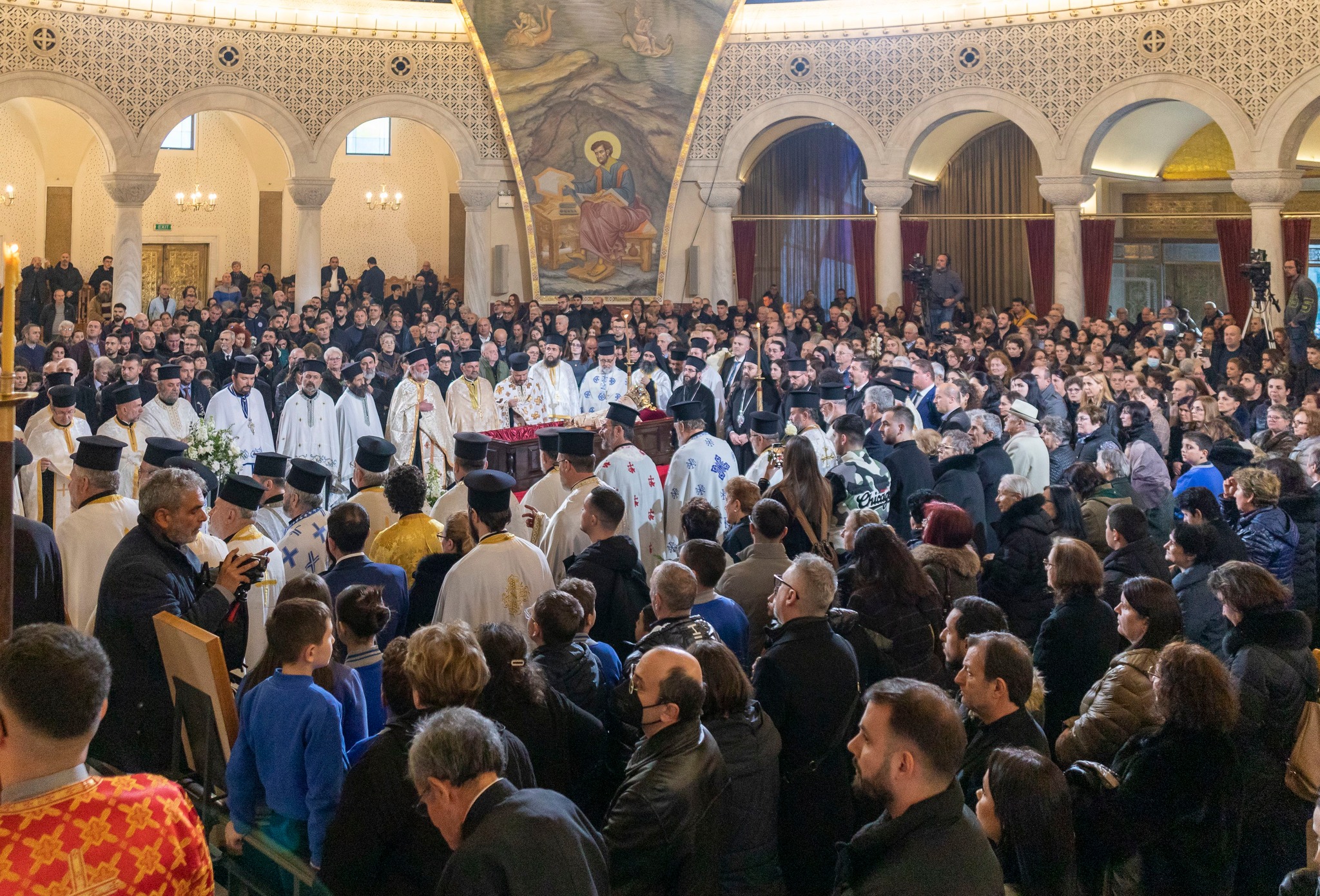 The body of Albania’s Orthodox Archbishop arrives in Tirana amid emotional scenes