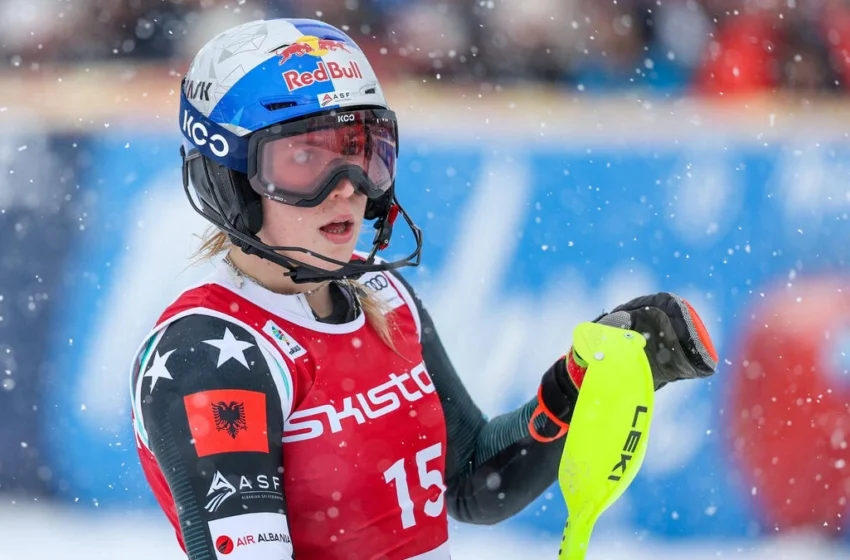 Lara Colturi, a naturalized Albanian World Cup alpine ski racer.