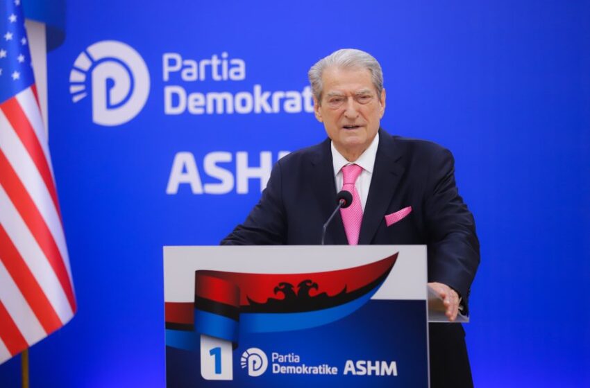 Sali Berisha, leader of the Democratic Party.