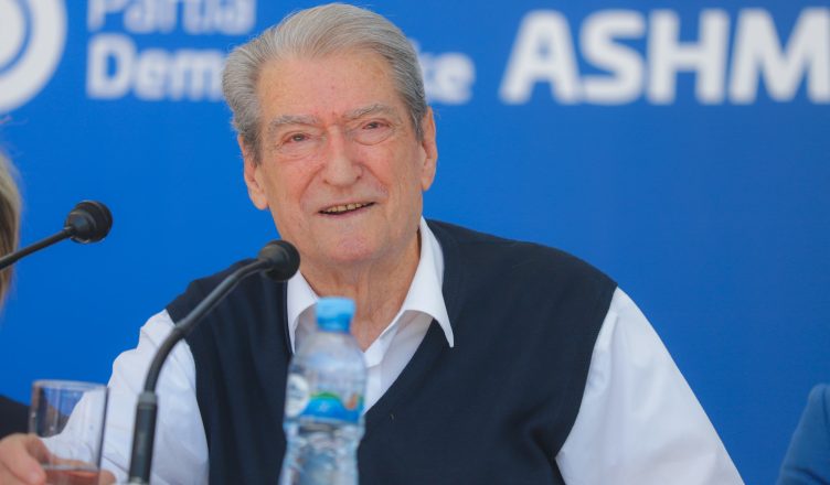 Sali Berisha, leader of the Democratic Party.