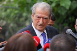 Sali Berisha, leader of the Democratic Party.