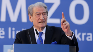 Sali Berisha, leader of the Democratic Party.